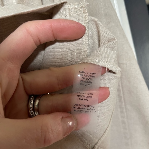 Dolce Cabo linen blend moto light weight jacket asymmetrical zip EUC size Small - Picture 6 of 6